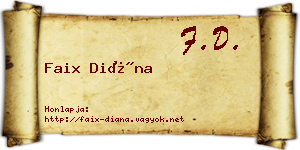 Faix Diána névjegykártya